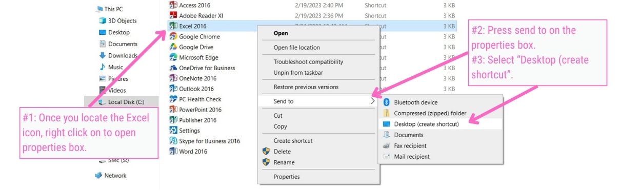 How to create a Desktop Shortcut Key for Excel2 - Excel Hippo
