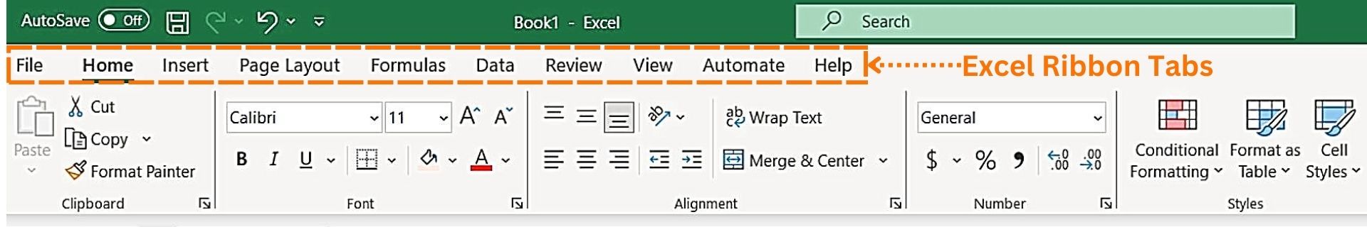 Excel Ribbon Tabs - Excel Hippo offers free Excel Courses for Beginners