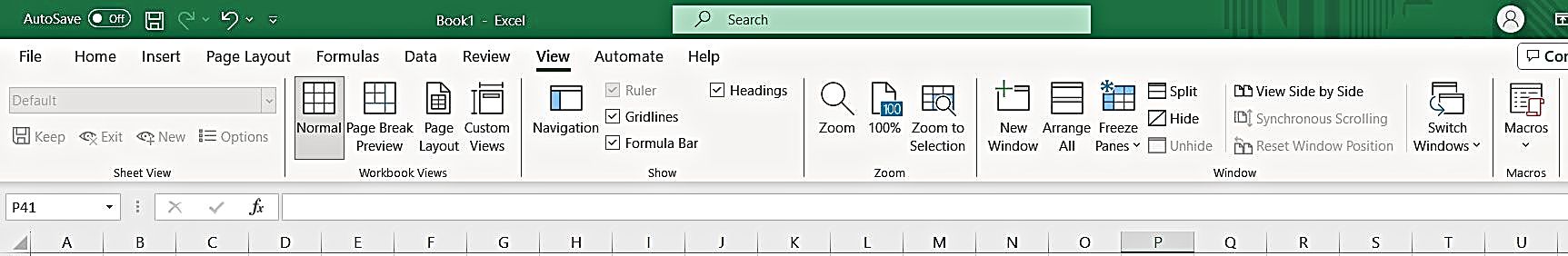 View Ribbon Tab - Excel Hippo, Excel Training Course for Beginners