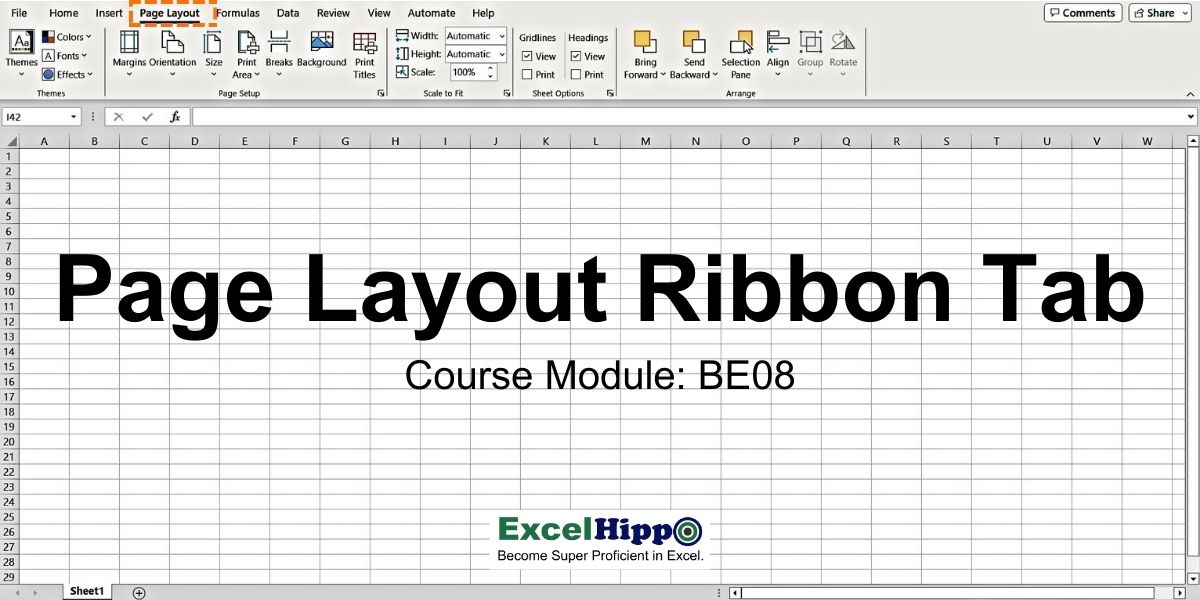 Page Layout Ribbon Tab of MS Excel - Excel Hippo