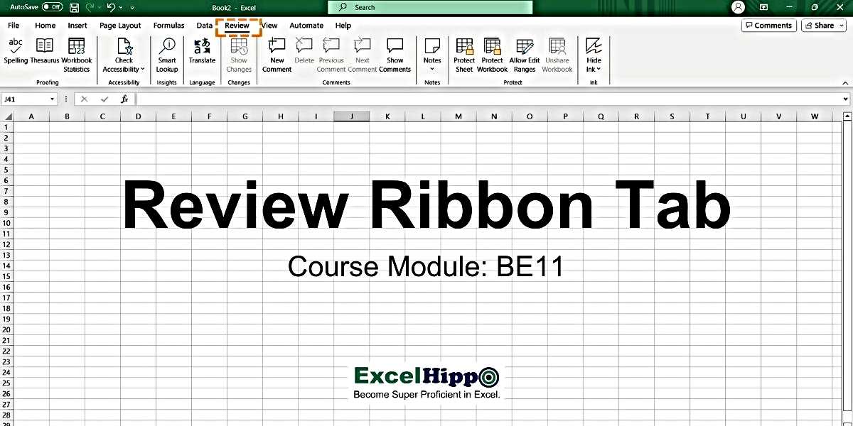 Review Ribbon Tab in MS Excel - Excel Hippo