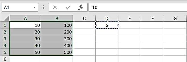 How to Divide numbers using paste special function - Copy Cell D1 and Select Values of Column A and B - Beginners Excel Module - How to Divide in Excel