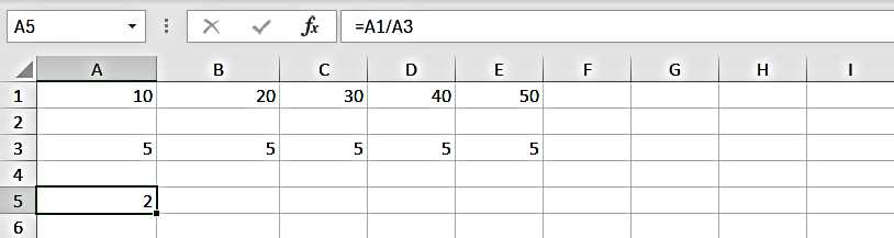 How to Divide the numbers of one row with another row - A1 divide by A3 - Excel for Beginners - How to divide in Excel