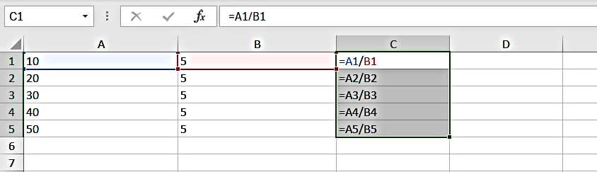 How to Divide the Numbers of one column by the values of another column - Excel For Beginners Module - How to Divide in Excel