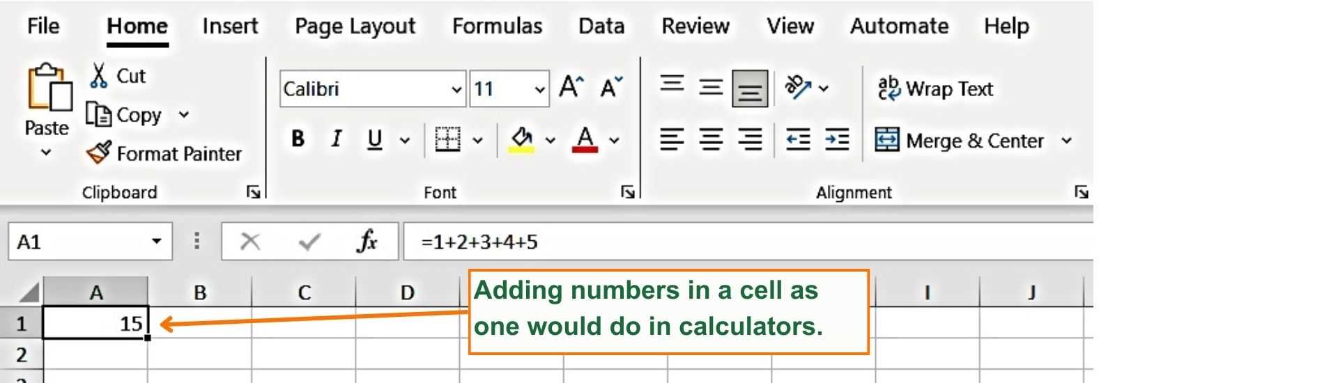 How to sum numbers in Excel as one would do in a Calculator - Excel Hippo