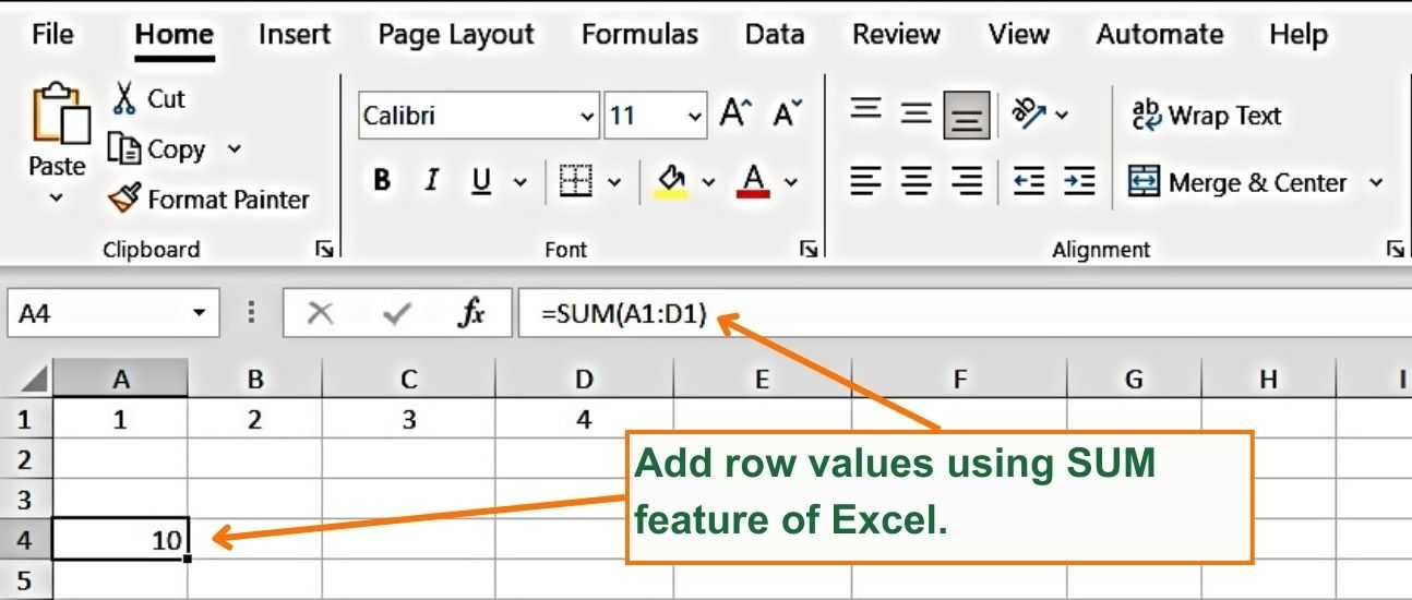 Adding Numbers Using SUM features - Excel Hippo