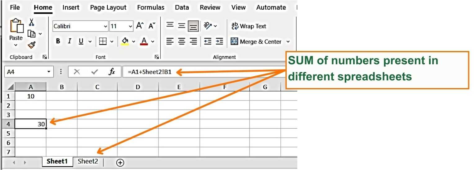 How to SUM numbers present in different spreadsheets - Excel Hippo