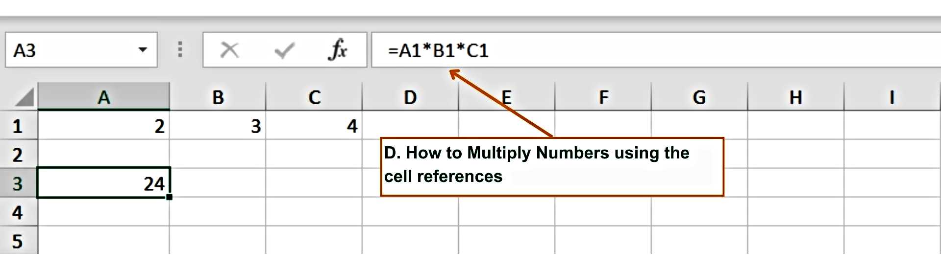 How to Multiply in Excel using the cell references - D - Excel Hippo