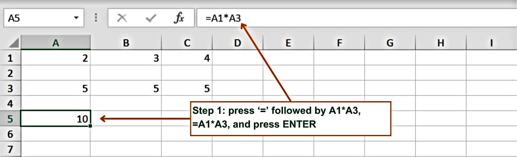 How to Multiply the numbers of one row with another row - Step 1 - Excel Hippo