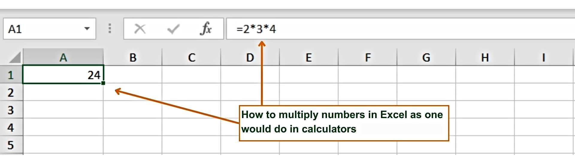 How to multiply numbers in Excel as one would do in calculators - C - Excel Hippo