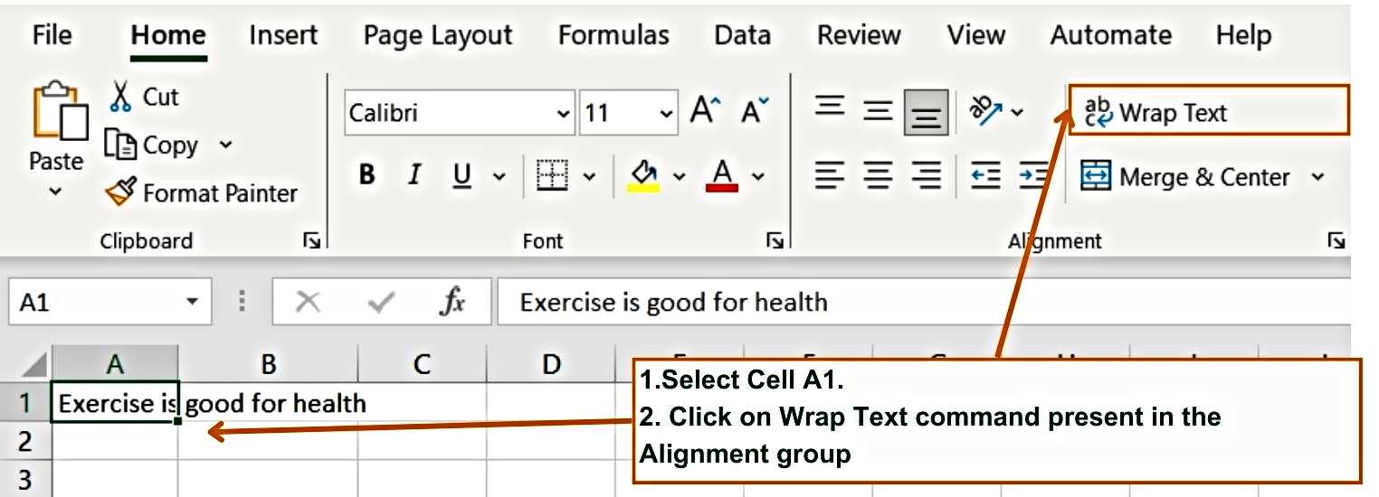 Ribbon Option - Excel Hippo Module - How to wrap text