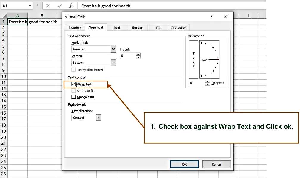 Format Cell Window - Alignment Dialog Launcher - Excel Hippo Module - How to Wrap Text in Excel